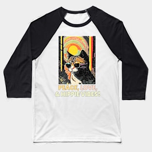 "Peace, Love, & Hippie Vibes!" Baseball T-Shirt